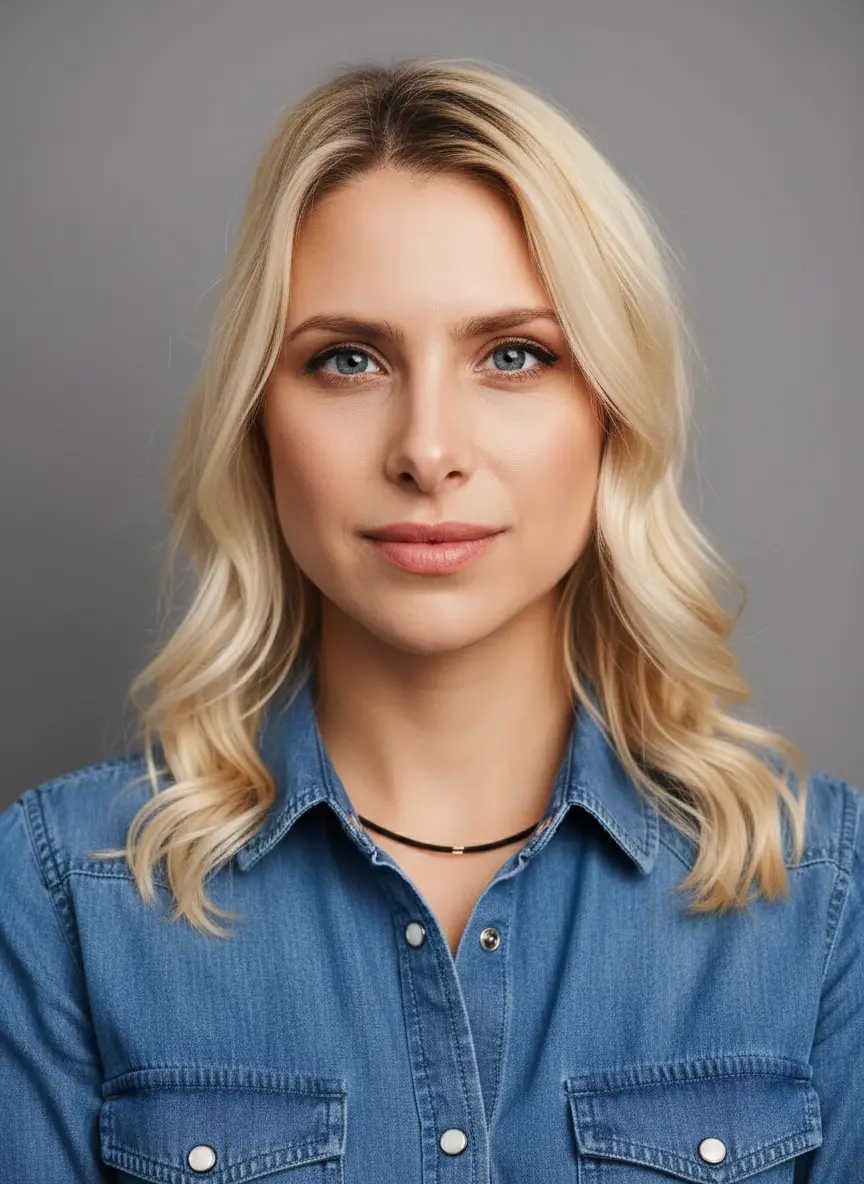 AI headshot in casual denim outfit