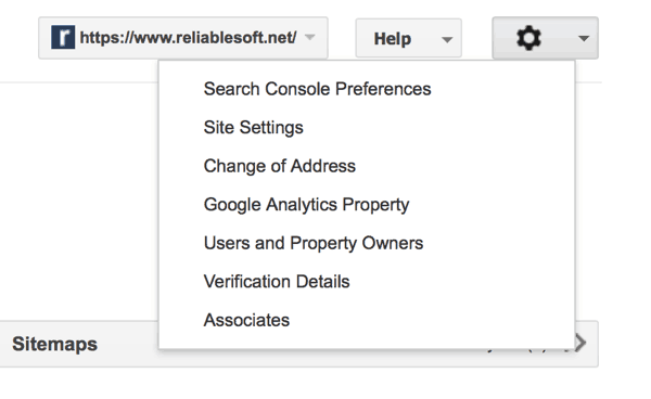 Search Console Settings