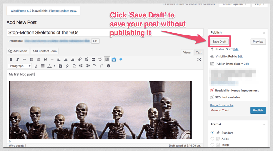 save wordpress posts