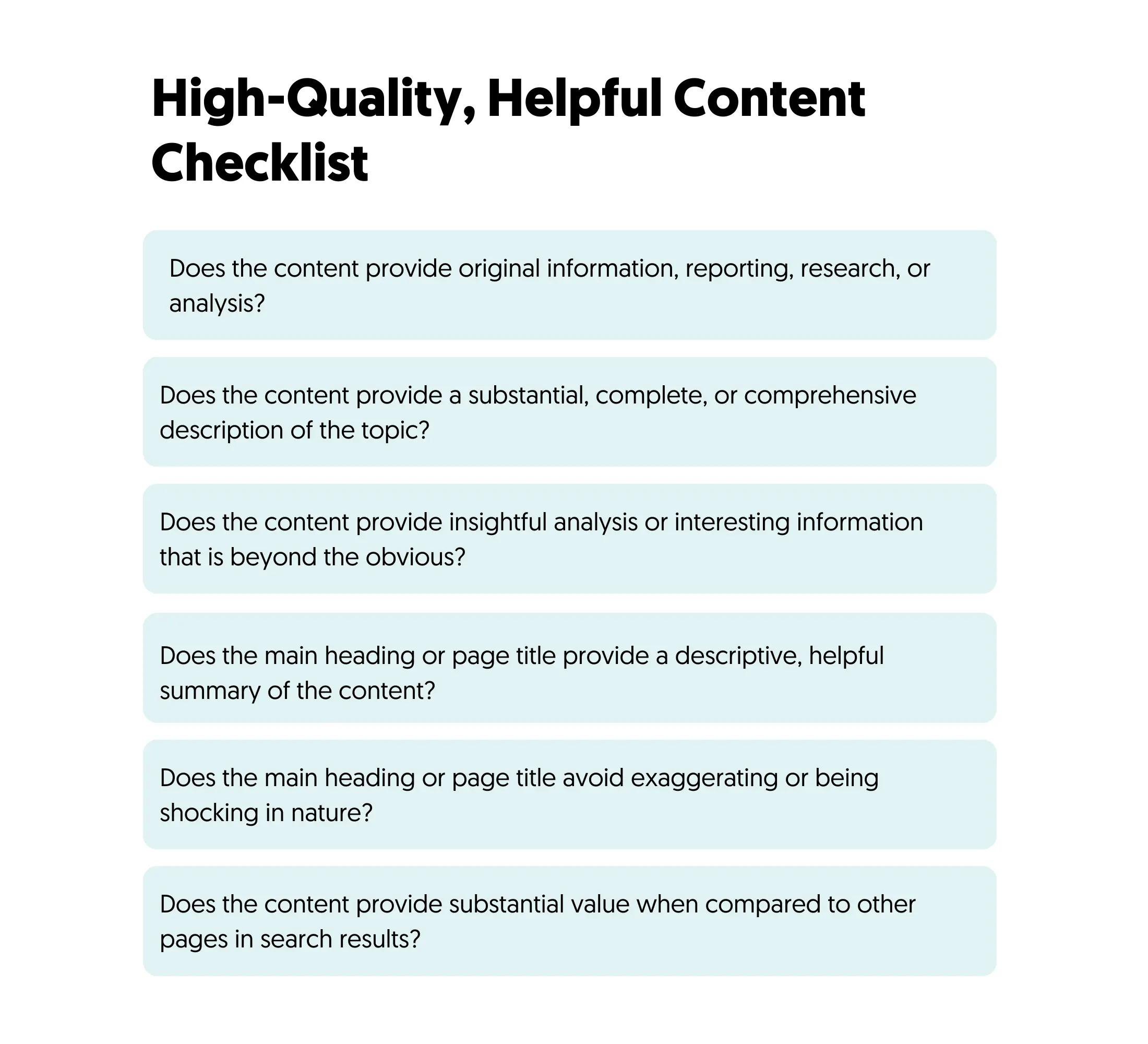 High-Quality, Helpful Content Checklist
