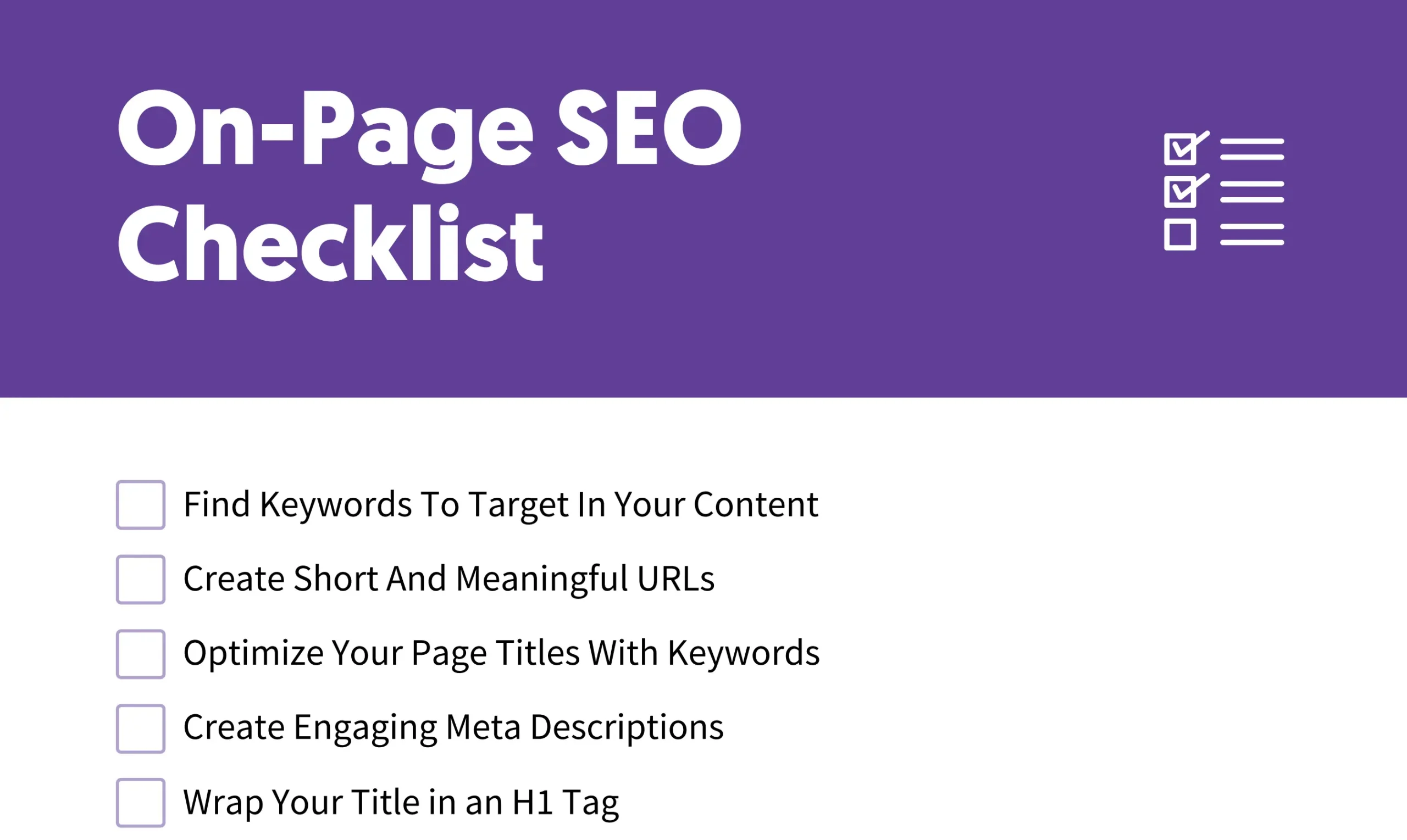 On-Page SEO Checklist PDF