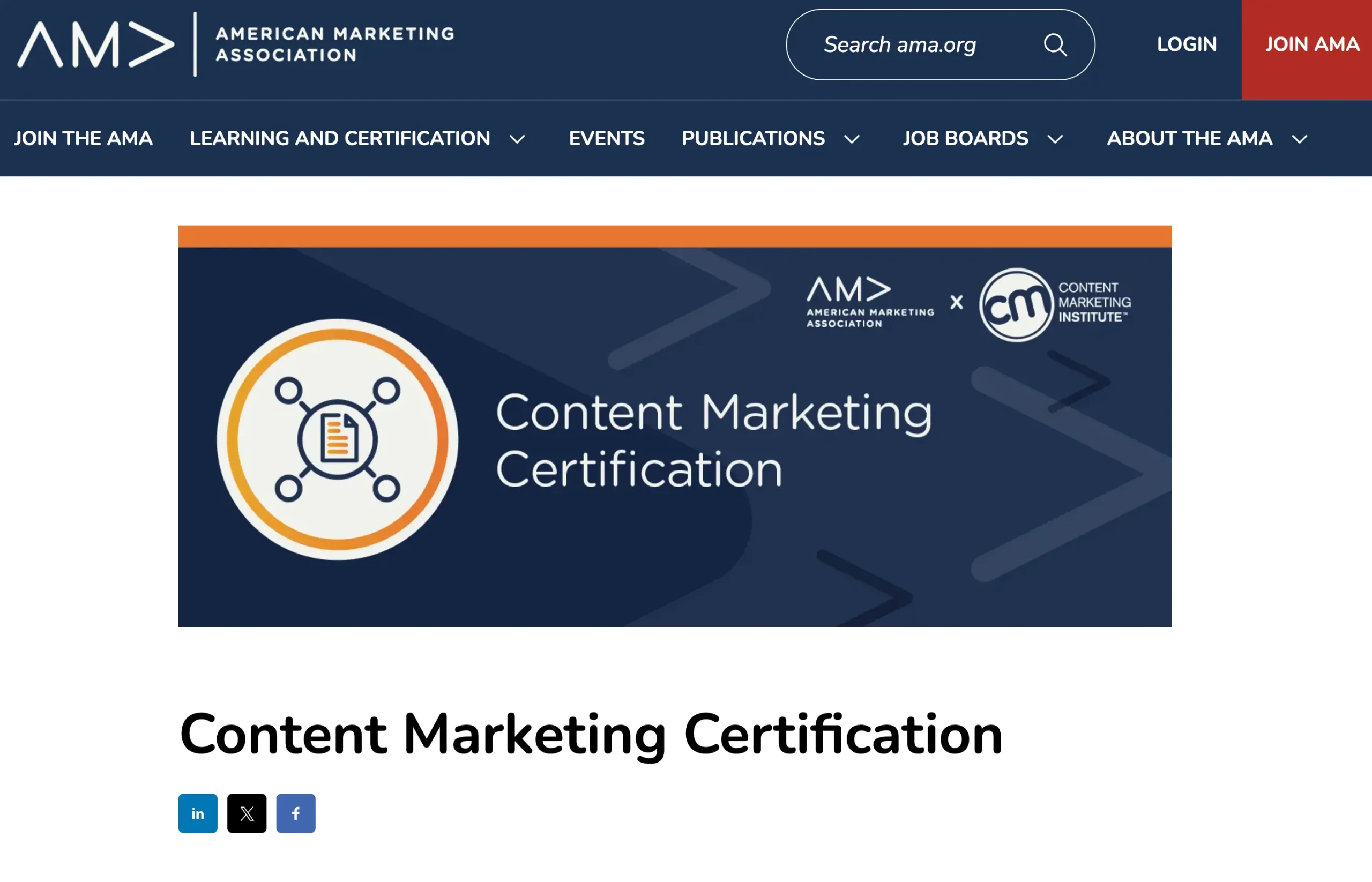 Content Marketing Certification By AMA